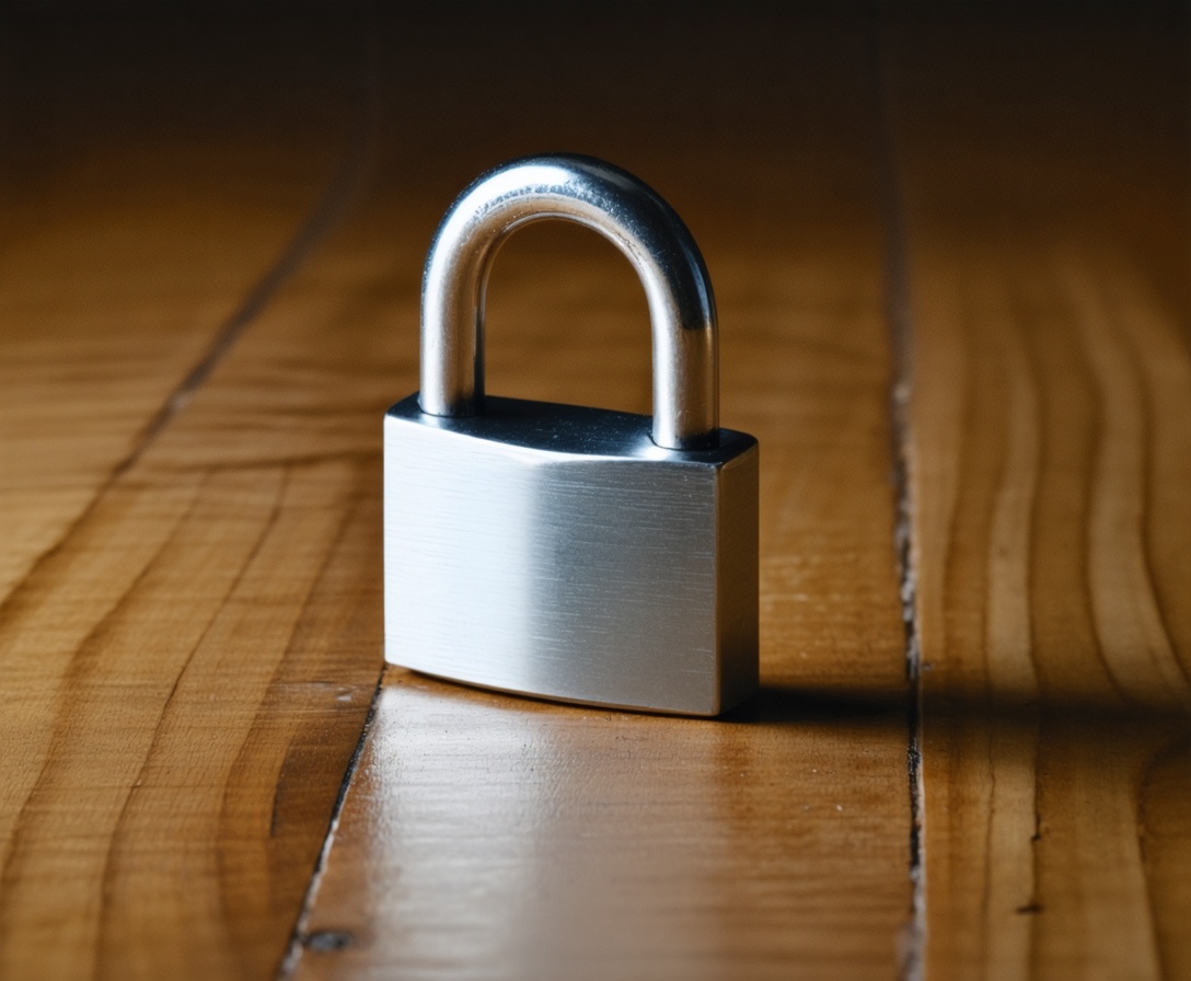 Detailný záber na kovový visiaci zámok symbolizujúci bezpečnosť dát a ochranu súkromia